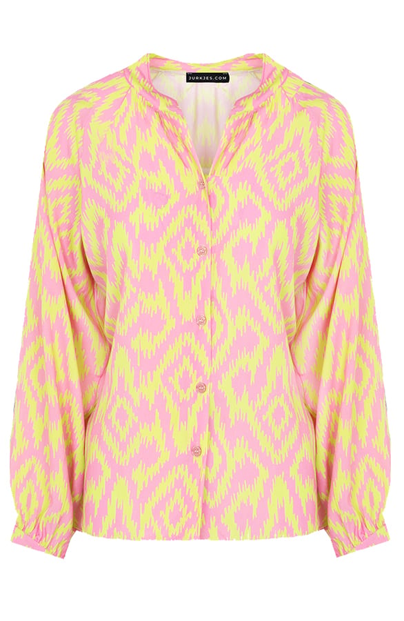 Aztec Print Blouse Melody Roze Geel – shoparchief