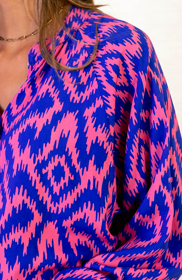Aztec Print Blouse Melody Kobalt Roze – shoparchief — foto 5