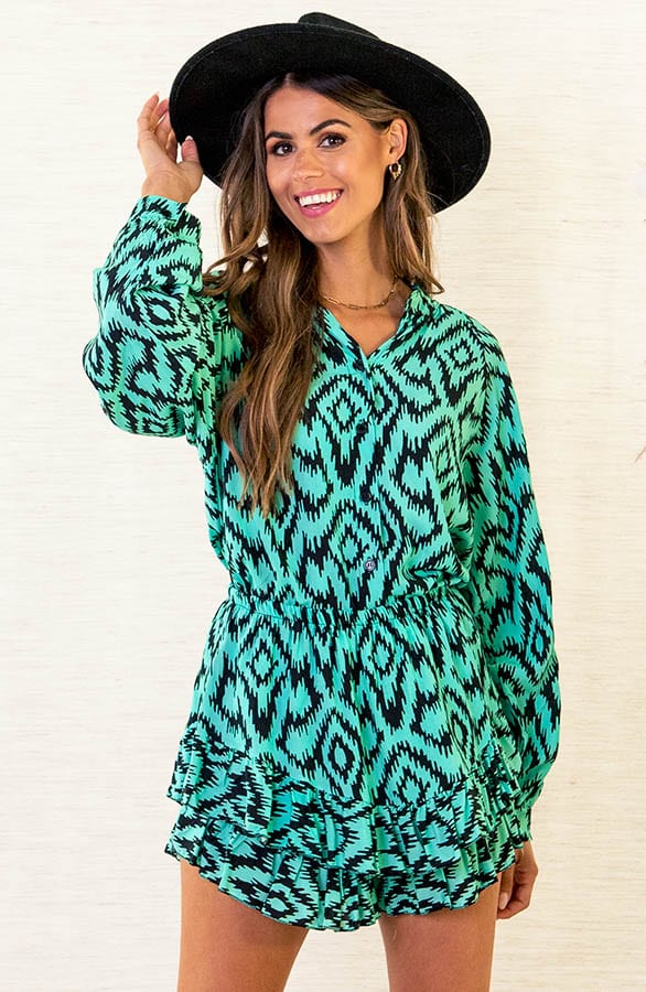 Aztec Print Blouse Melody Mint – shoparchief — foto 2