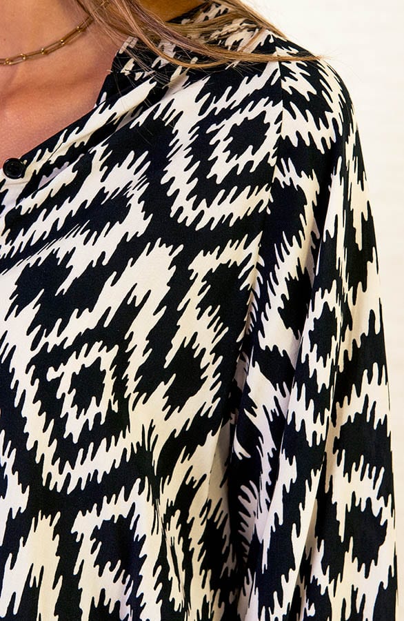 Aztec Print Blouse Melody Zwart Wit – shoparchief — foto 5