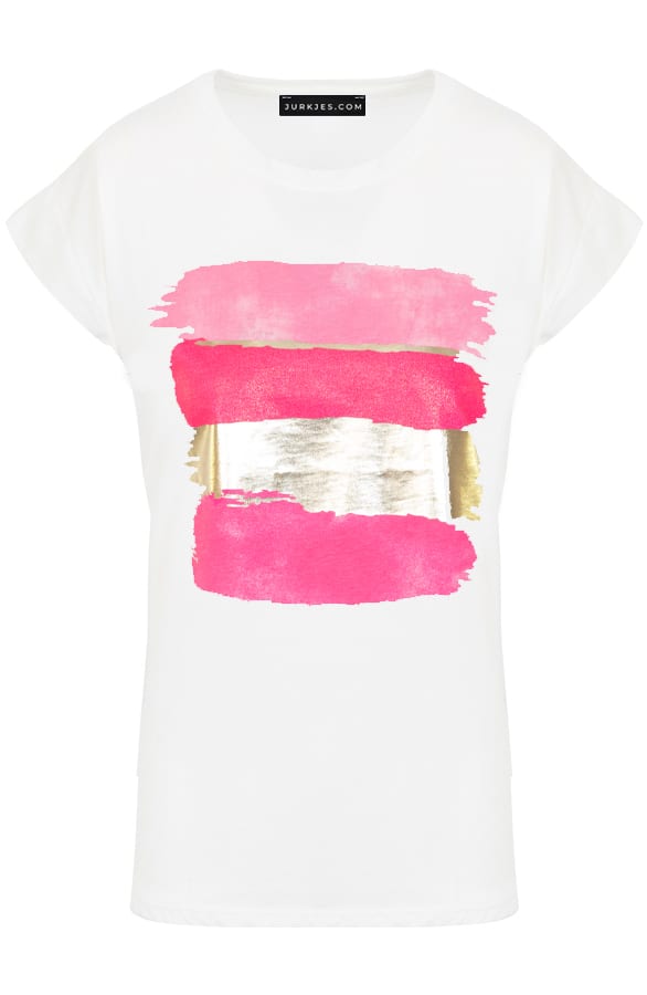 Banen T-shirts Loeka Neon Fuchsia Goud – shoparchief