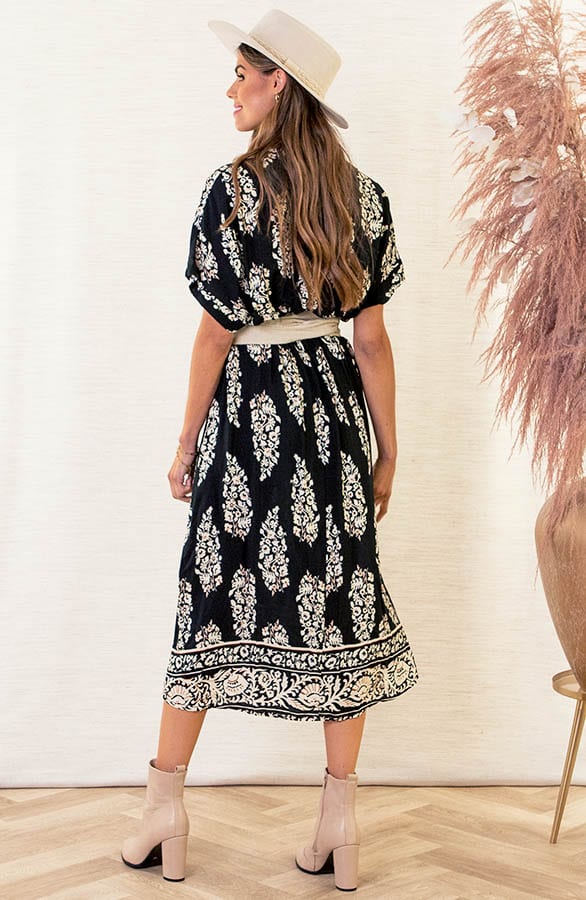 Blouse Jurk Met Print Jasmine Zwart – shoparchief — foto 4