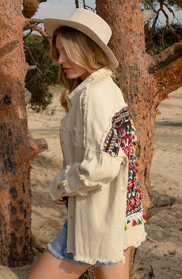 Bohemian Spijkerjas Lindy Beige – shoparchief — foto 3