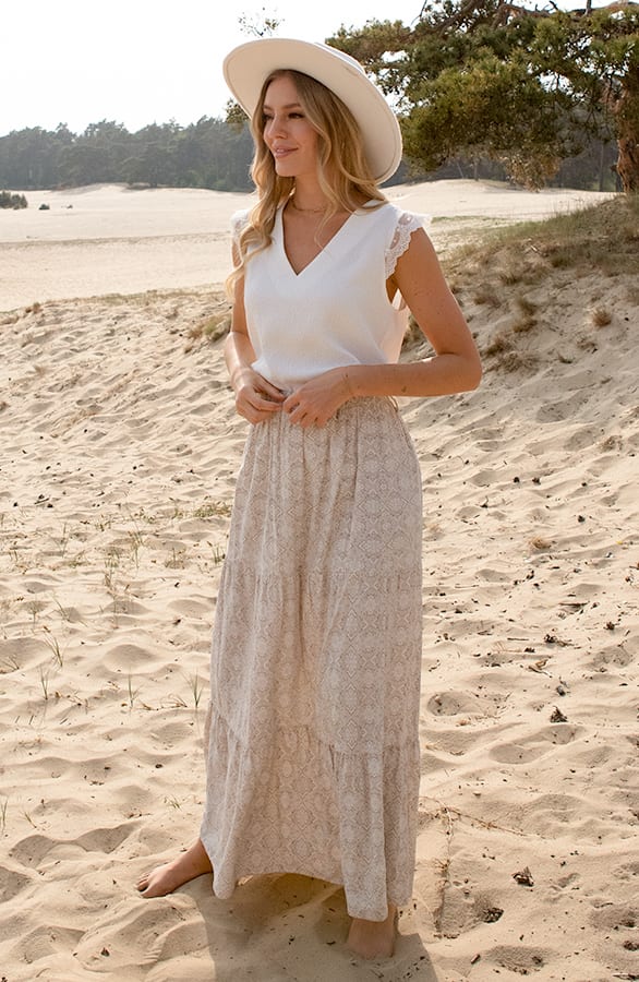 Boho Maxi Rok Jaimy Beige – shoparchief — foto 4