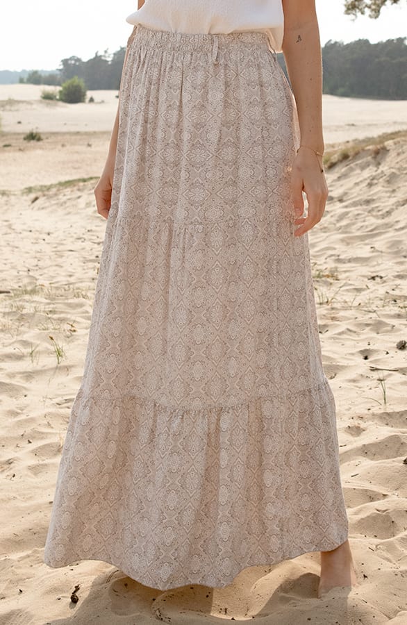 Boho Maxi Rok Jaimy Beige – shoparchief