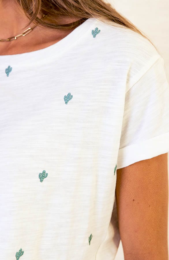 Cactus Print T-shirt Cindy Mint – shoparchief — foto 5