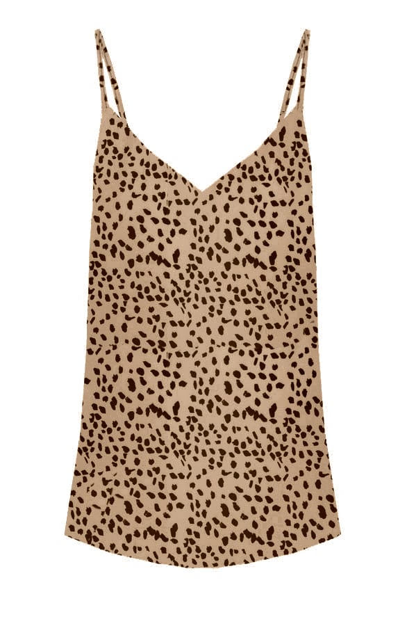 Cheetah Spaghetti Top Michelle Camel – shoparchief