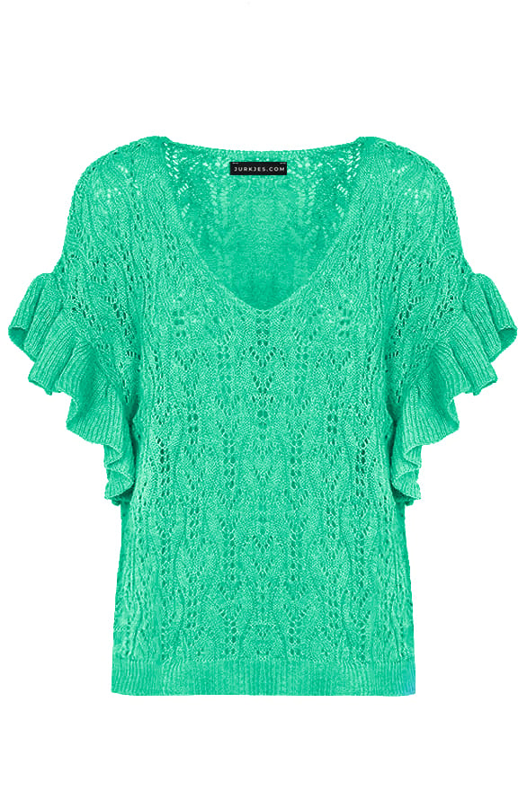 Crochet Ruffle Top Jolien Neon Lime – shoparchief