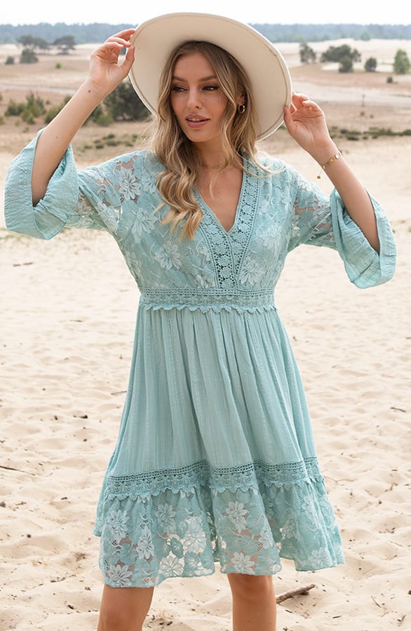 Embroidery Detail Jurk Maureen Mint – shoparchief