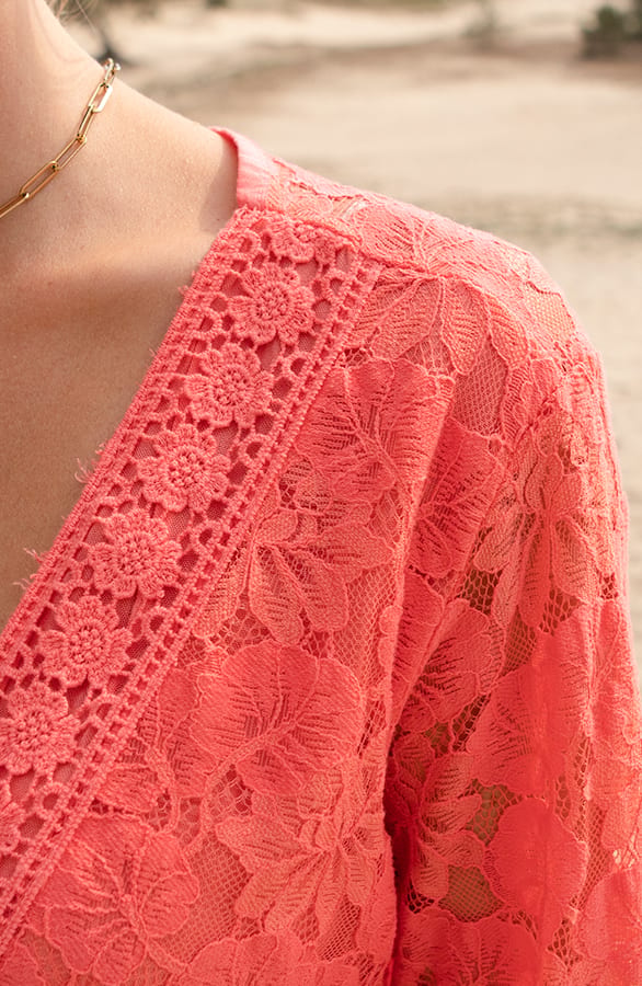 Embroidery Detail Jurk Maureen Oranje – shoparchief — foto 2