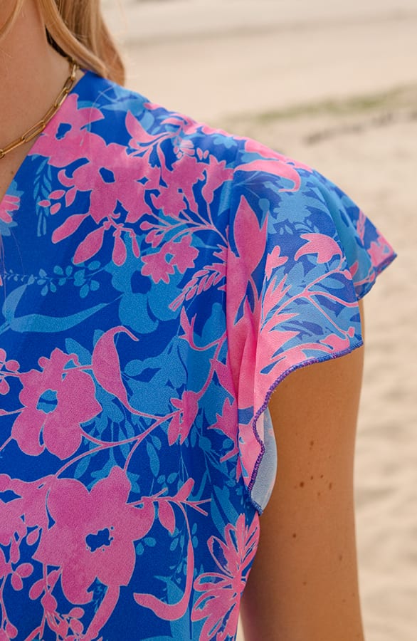Floral Strik Jurkje Noelle Kobalt Roze – shoparchief — foto 4