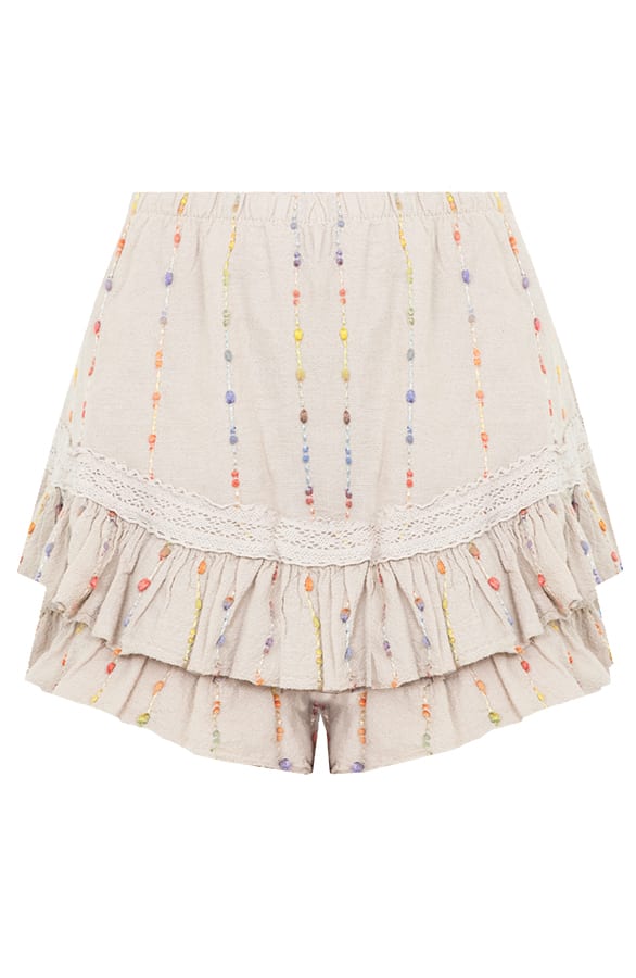 Geborduurde Skort Allison Beige – shoparchief