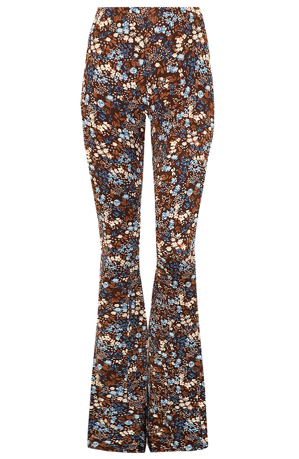 Janine Flared Broek Flower Blauw – shoparchief