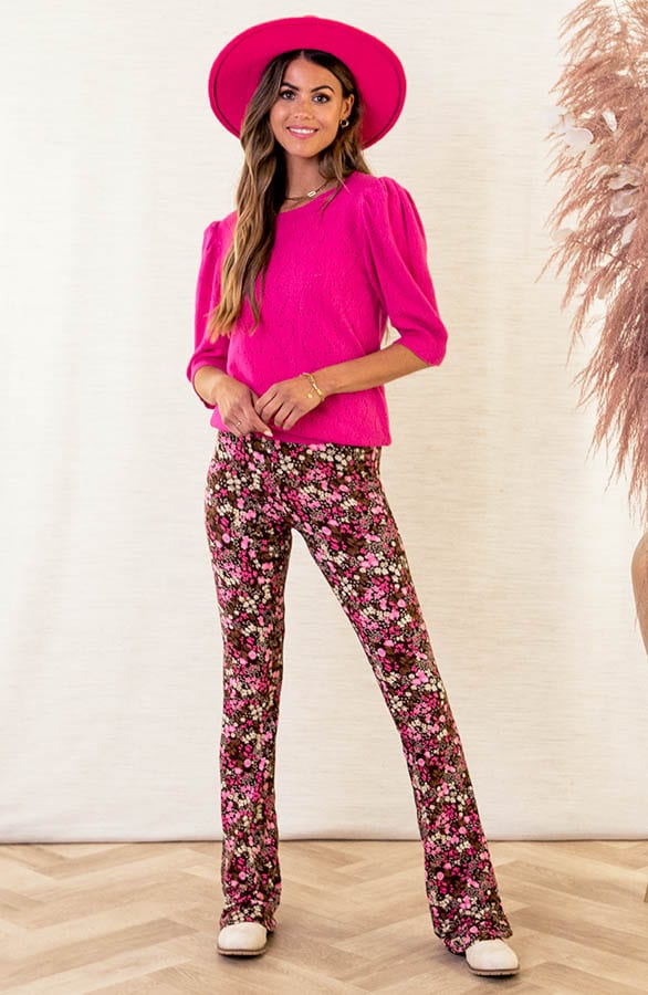 Janine Flared Broek Flower Roze – shoparchief — foto 5