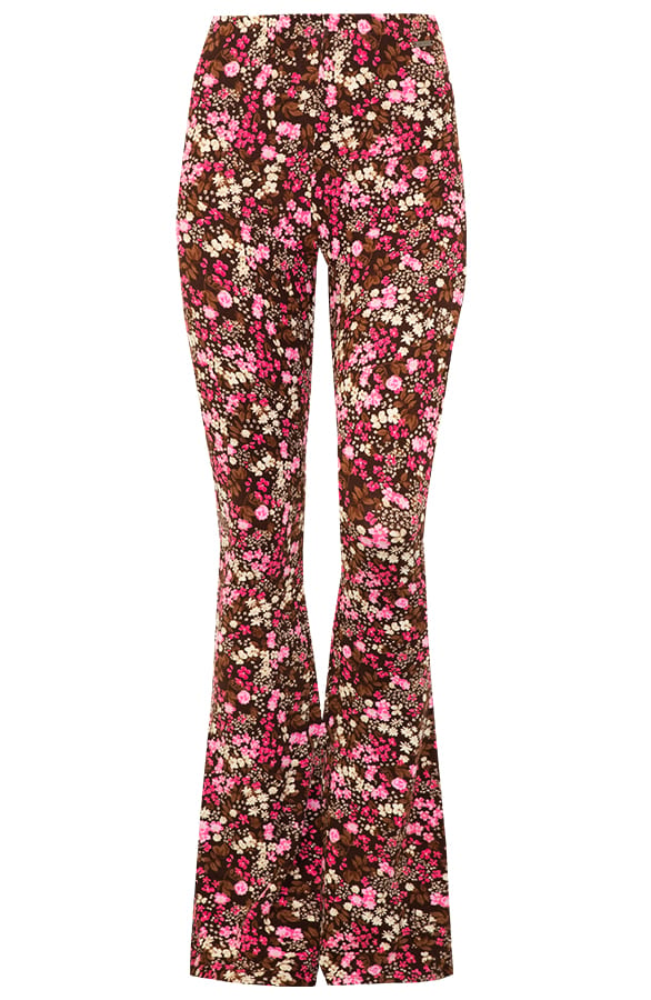 Janine Flared Broek Flower Roze – shoparchief