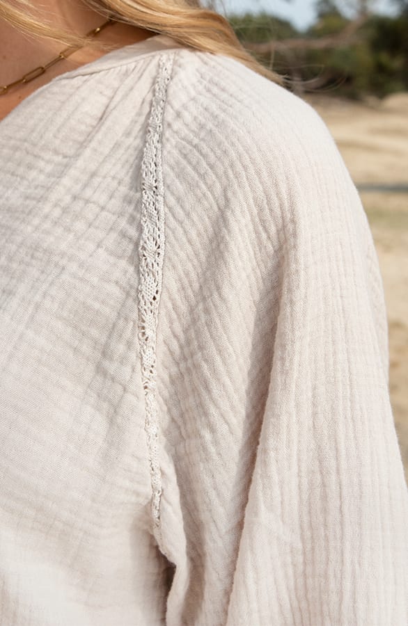 Katoenen Oversized Blouse Shelly Beige – shoparchief — foto 3