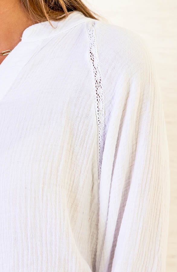 Katoenen Oversized Blouse Shelly Ecru – shoparchief — foto 5