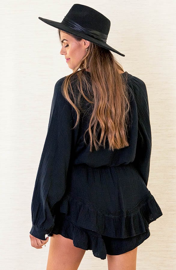 Katoenen Oversized Blouse Shelly Zwart – shoparchief — foto 4