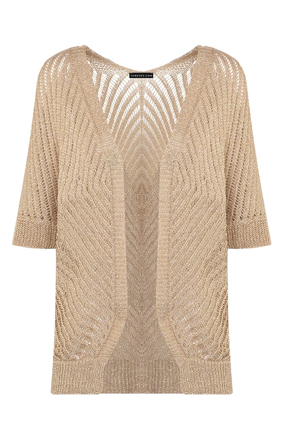 Korte Mouwen Lurex Vest Leslie Goud – shoparchief