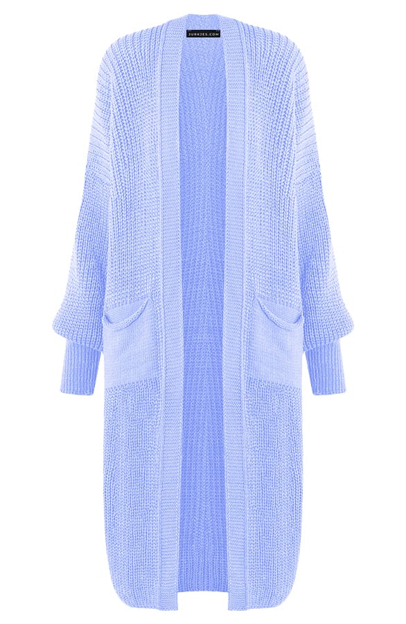 Lang Gebreid Vest Molly Babyblauw – shoparchief