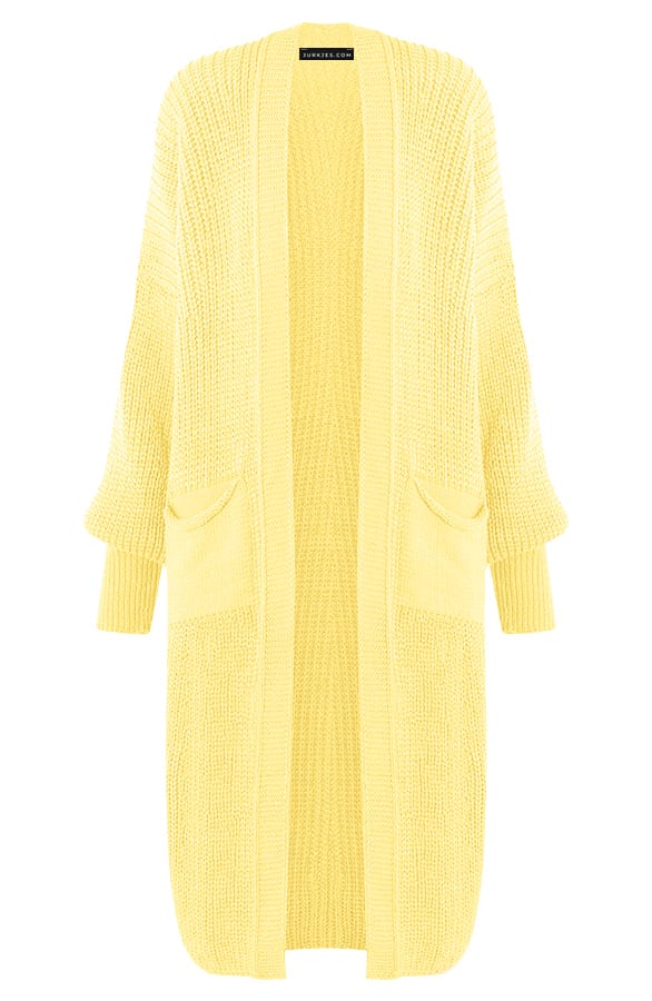 Lang Gebreid Vest Molly Geel – shoparchief