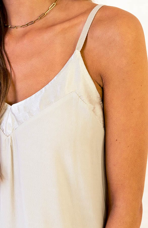 Loose Fit V-hals Top Karin Beige – shoparchief — foto 5