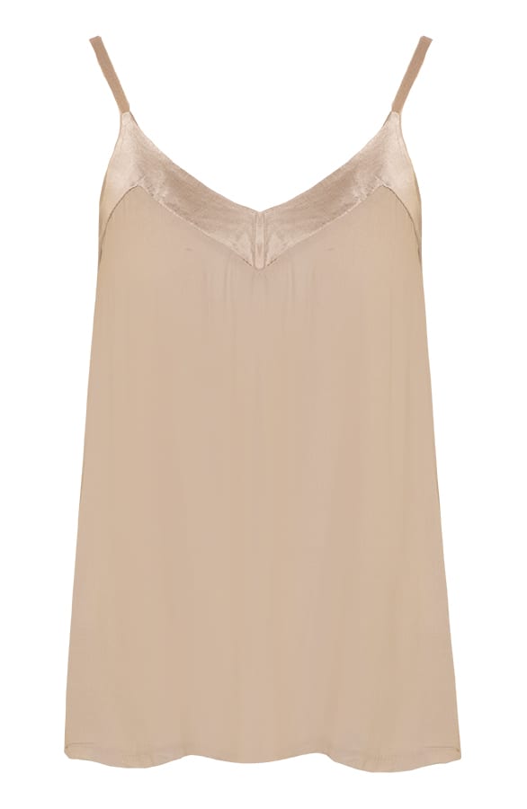 Loose Fit V-hals Top Karin Camel – shoparchief
