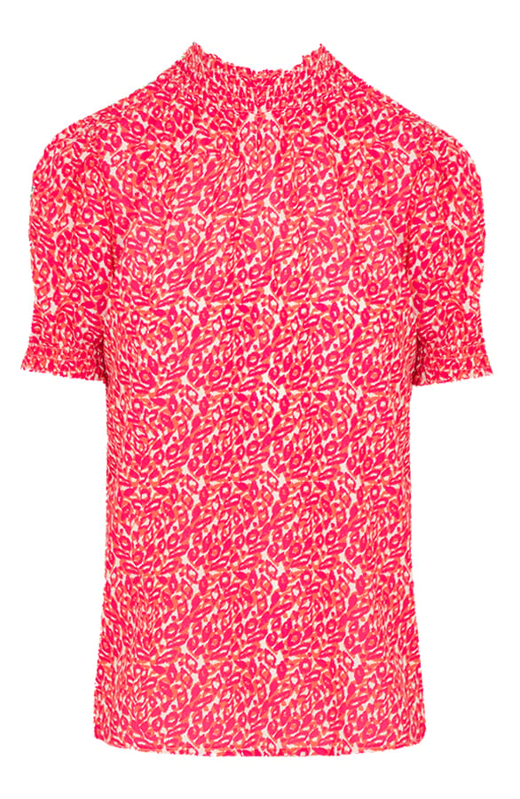 Lynn Top Print Fuchsia Oranje – shoparchief