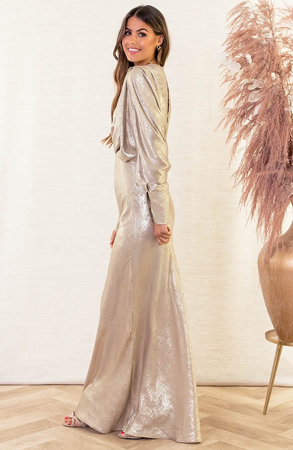 Metallic Maxi Dress Larissa Gold – shoparchief — foto 2