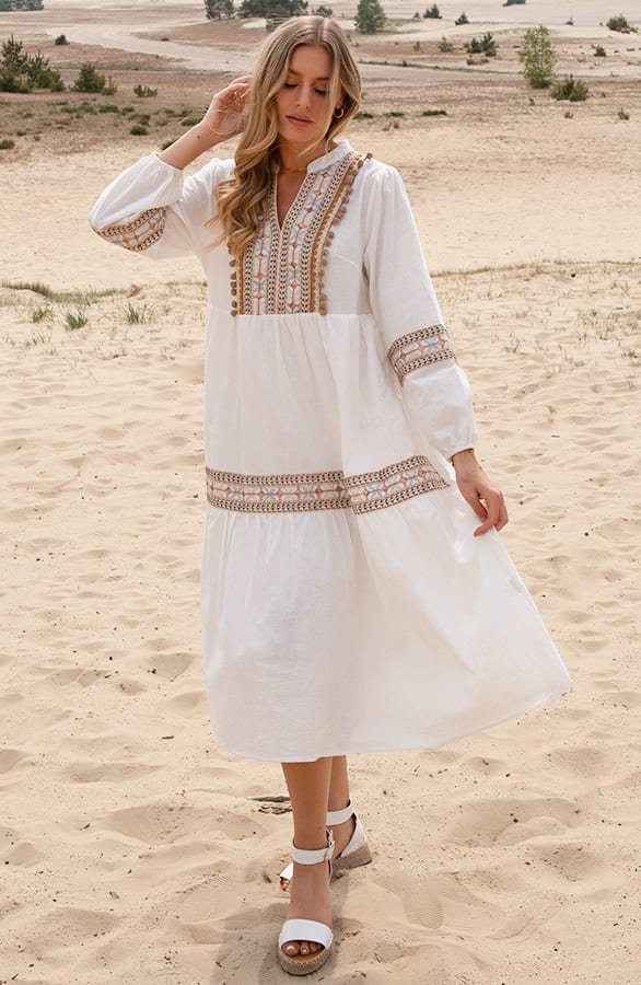 Midi Ibiza Tuniek Daisy Ecru – shoparchief