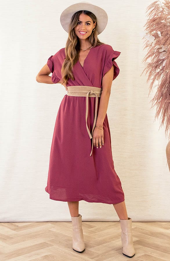 Midi Jurk Jazzie Dust Roze 2.0 – shoparchief
