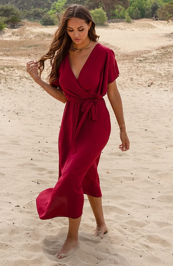 Midi Jurk Nikkie Bordeaux – shoparchief
