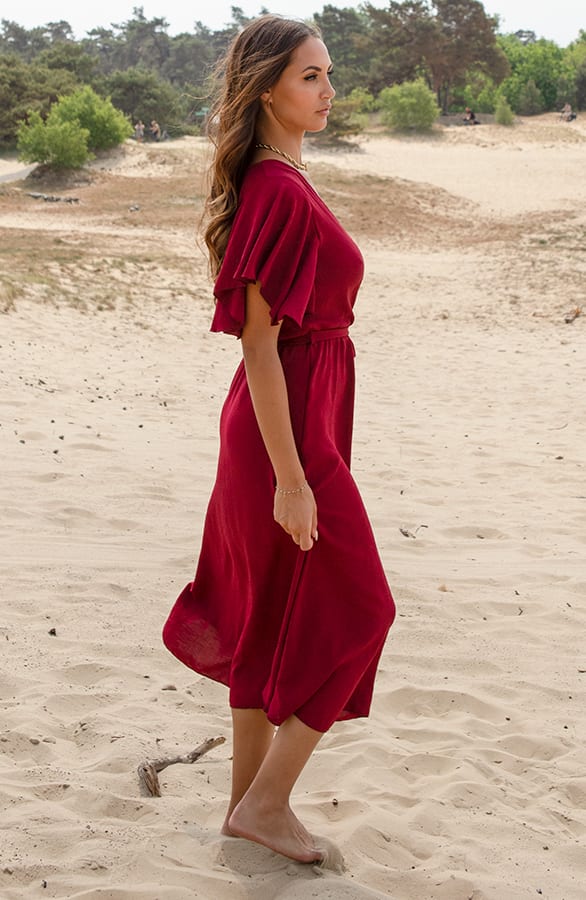 Midi Jurk Nikkie Bordeaux – shoparchief — foto 2
