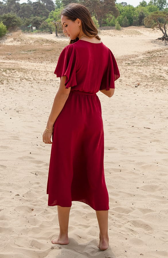 Midi Jurk Nikkie Bordeaux – shoparchief — foto 3