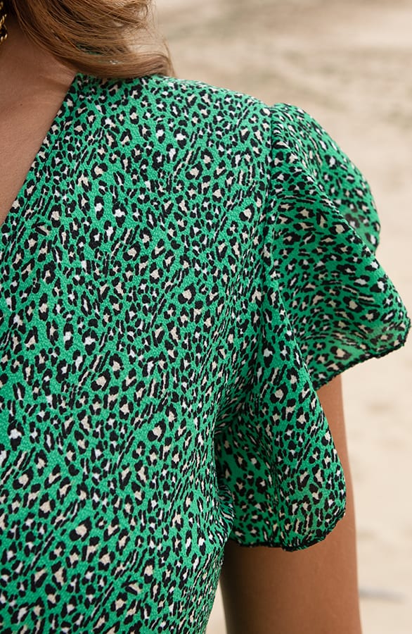 Midi Jurk panterprint Jenny Bright Green – shoparchief — foto 4