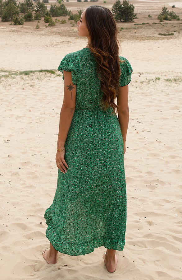 Midi Jurk panterprint Jenny Bright Green – shoparchief — foto 3