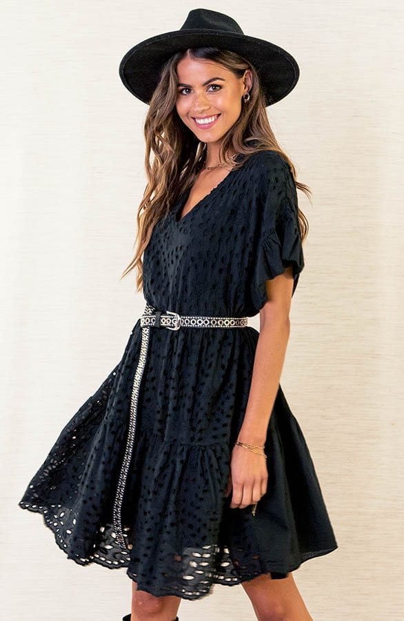 Oversized Broderie Jurk Giselle Zwart – shoparchief — foto 2