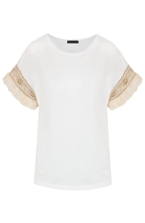 Oversized Broderie T-shirt Liz Ecru – shoparchief