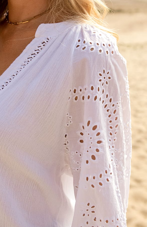 Oversized Embroidery Blouse Faith Ecru – shoparchief — foto 4