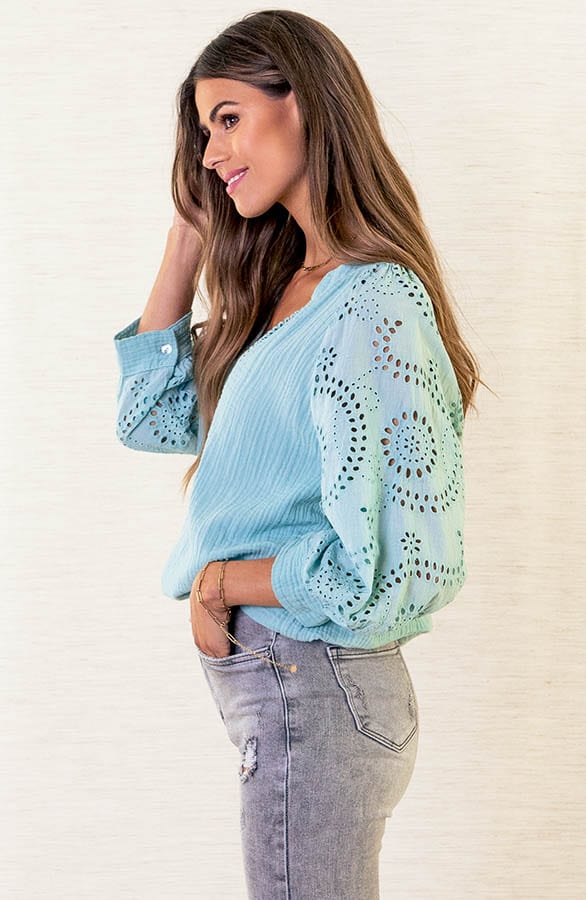 Oversized Embroidery Blouse Faith Mint – shoparchief — foto 3
