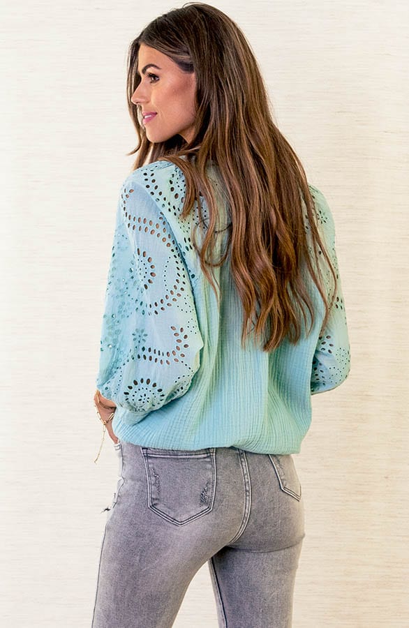 Oversized Embroidery Blouse Faith Mint – shoparchief — foto 4