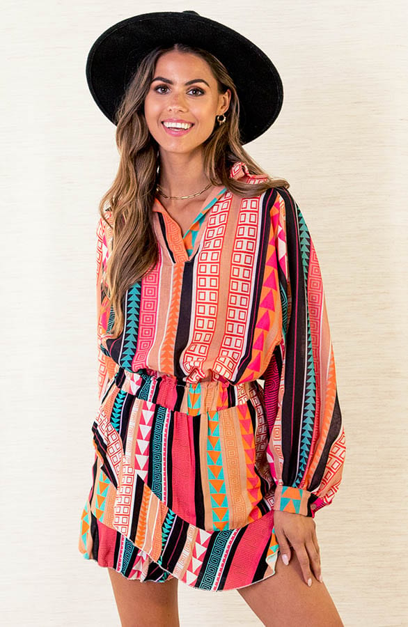 Print Blouse Pippa Zwart – shoparchief — foto 2