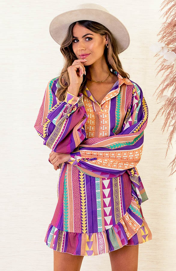 Print Blouse Pippa Purple – shoparchief — foto 2