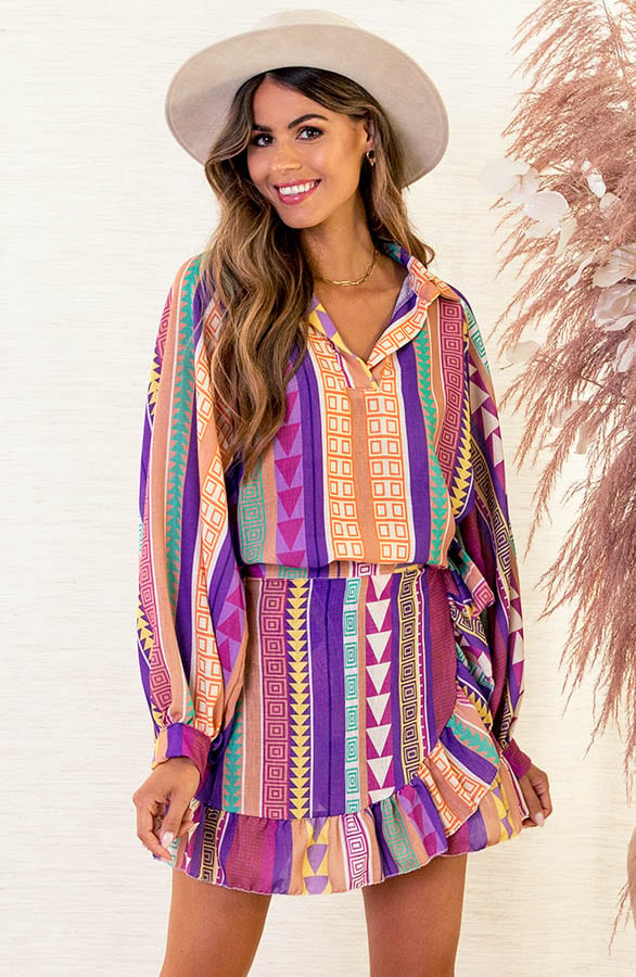 Print Blouse Pippa Purple – shoparchief