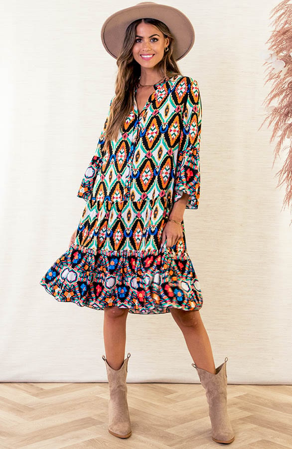 Print Tuniek Faya Multi Black – shoparchief