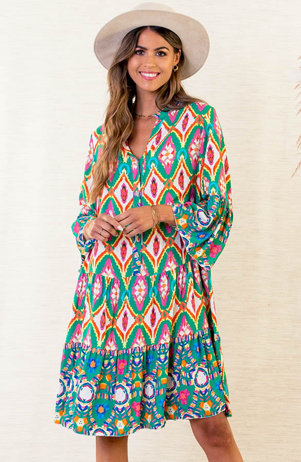 Print Tuniek Faya Multi Green – shoparchief — foto 2