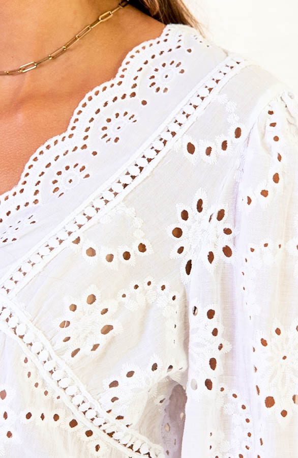 Romantic Detail Blouse Yves Ecru – shoparchief — foto 5