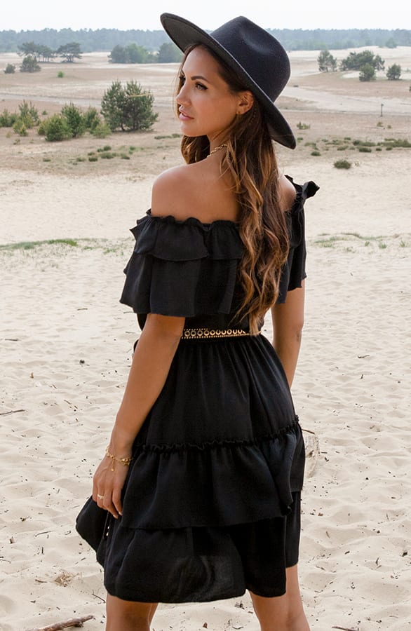 Ruches Off Shoulder Dress Bente Zwart – shoparchief — foto 2