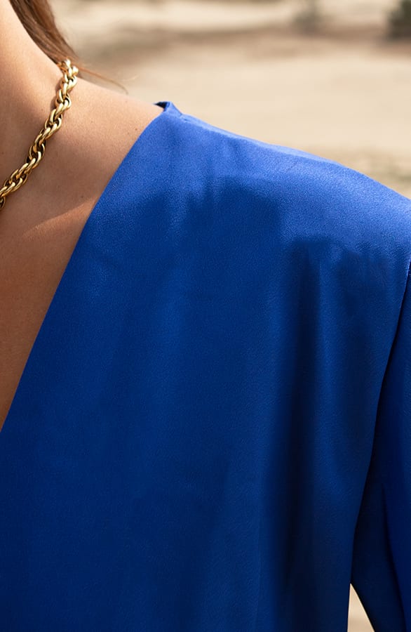 Ruches Silk Dress Esmee Kobalt – shoparchief — foto 5