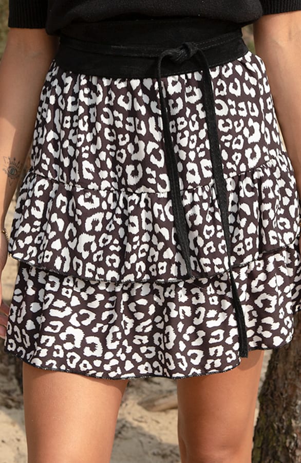 Ruffle Animal Print Rok Nena – shoparchief